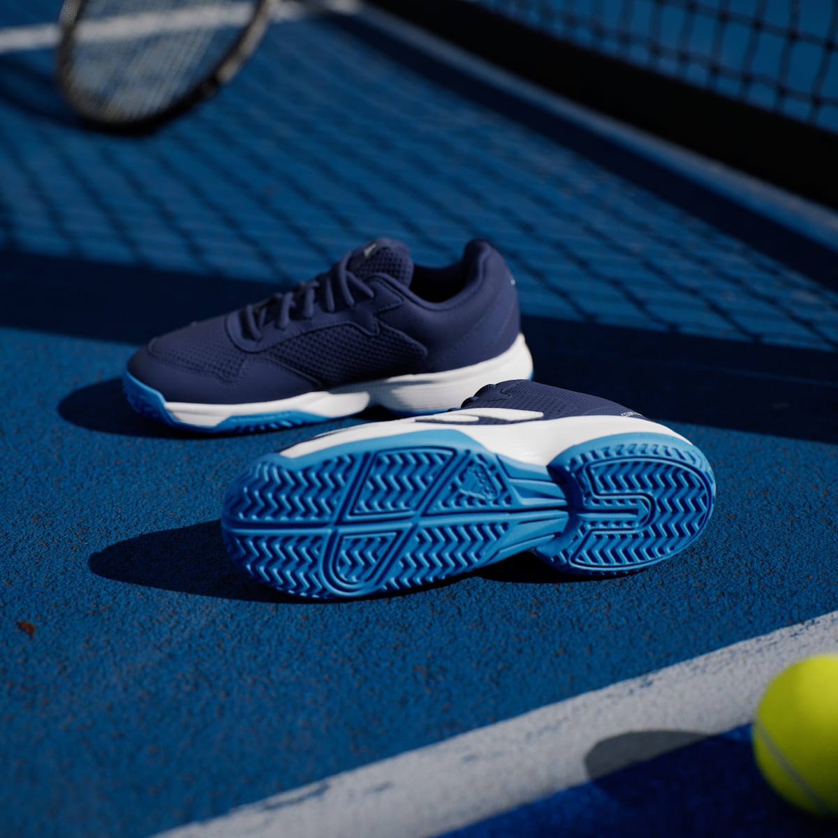 Adidas Kids' Courtflash Tennis Shoes Kids - Dark Blue / Cloud White / Bright Blue - Image 4