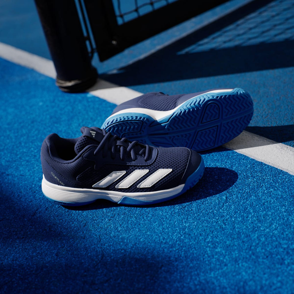 Adidas Kids' Courtflash Tennis Shoes Kids - Dark Blue / Cloud White / Bright Blue - Image 8