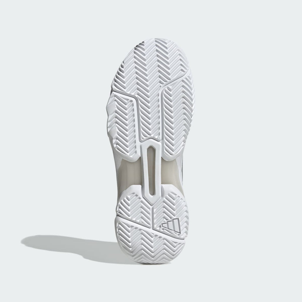 Adidas Women's Courtjam Control 3 Tennis Shoes - Cloud White / Silver Metallic / Grey One - Image 3