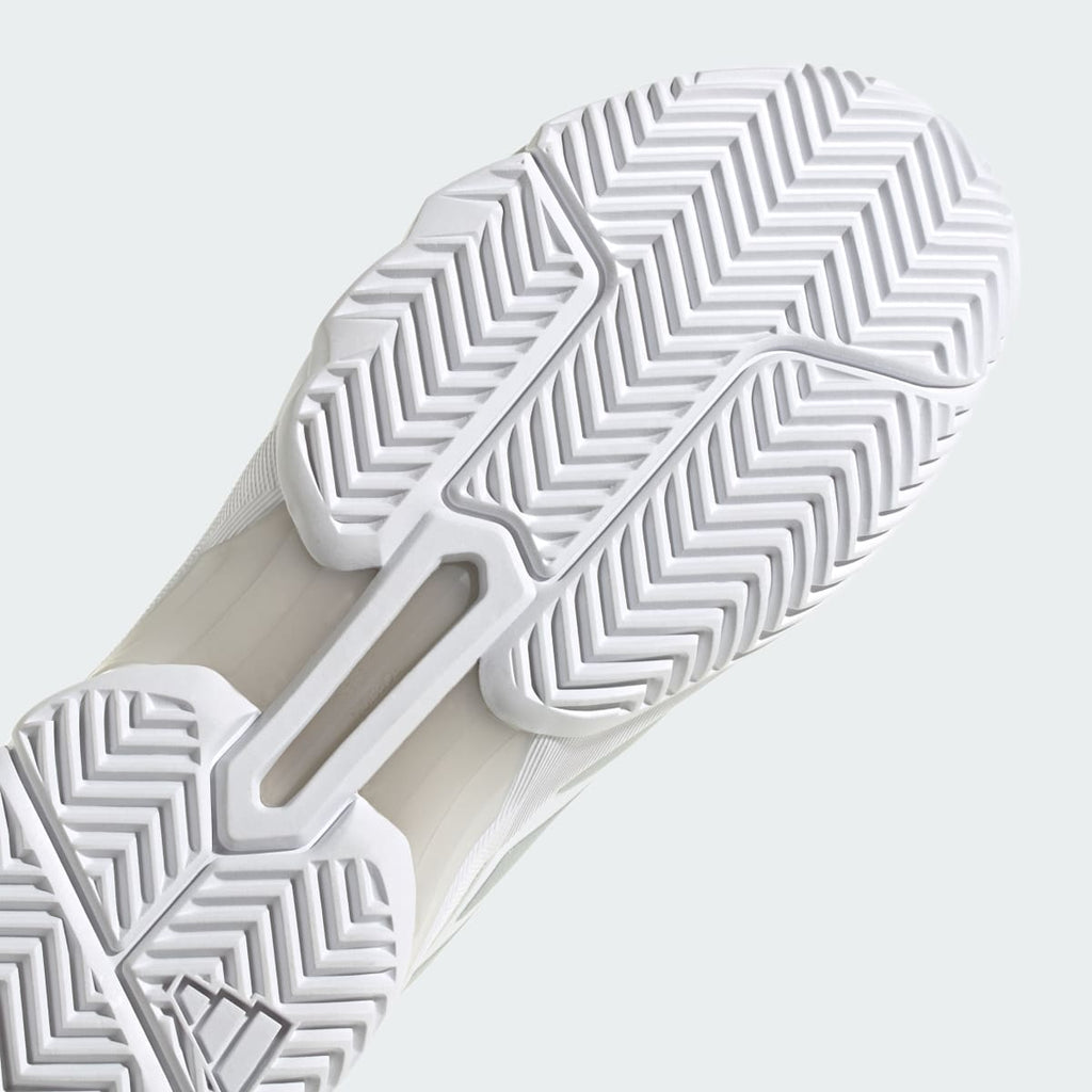 Adidas Women's Courtjam Control 3 Tennis Shoes - Cloud White / Silver Metallic / Grey One - Image 8