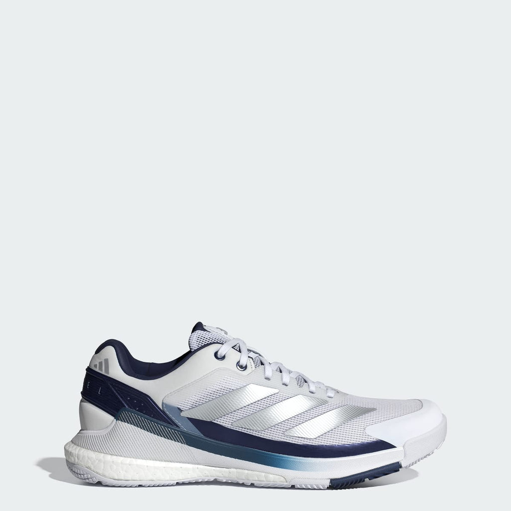 Adidas Men's Crazyquick BOOST Padel Shoes - Cloud White / Silver Metallic / Dark Blue - Image 1