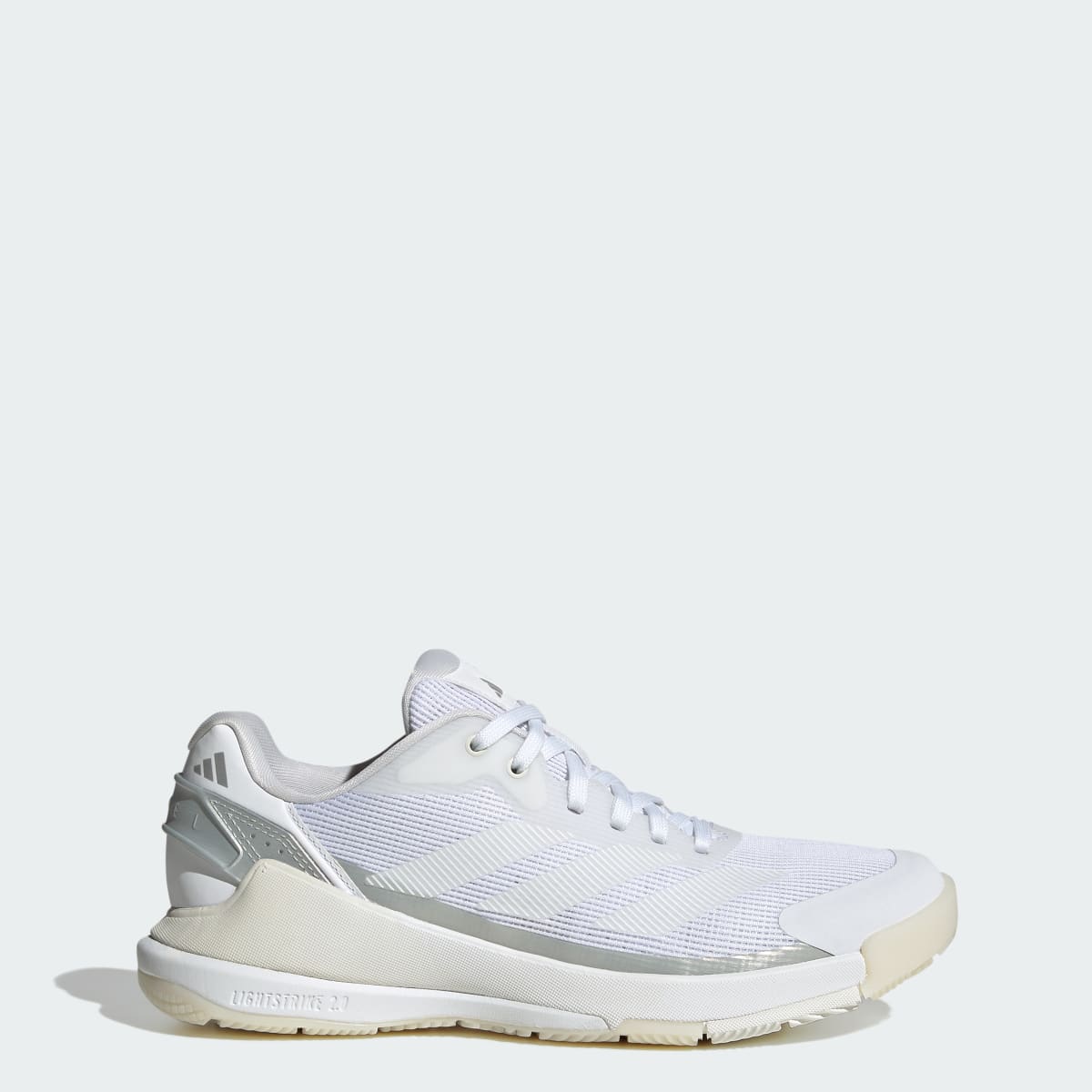Adidas Women's Crazyquick Lightstrike Padel Shoes - Cloud White / Cloud White / Zero Metalic - Image 1