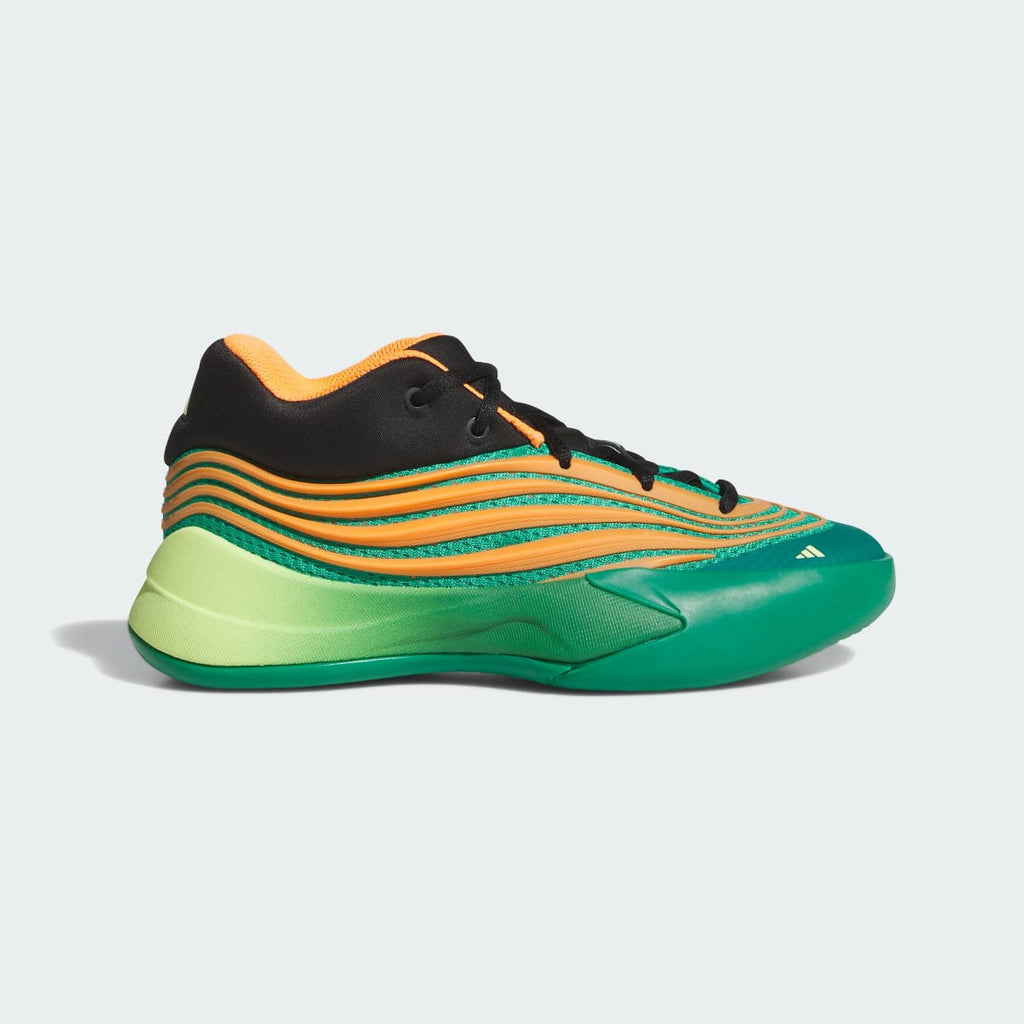 Adidas Kids' DAME X J Shoes - Court Green / Lucid Orange / Frozen Lemon - Image 1