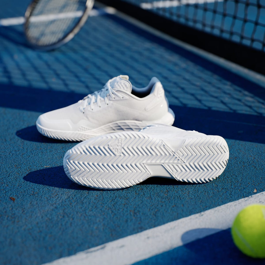 Adidas Women's Defiant Speed 2 Tennis Shoes - Cloud White / Cloud White / Grey One - Image 4