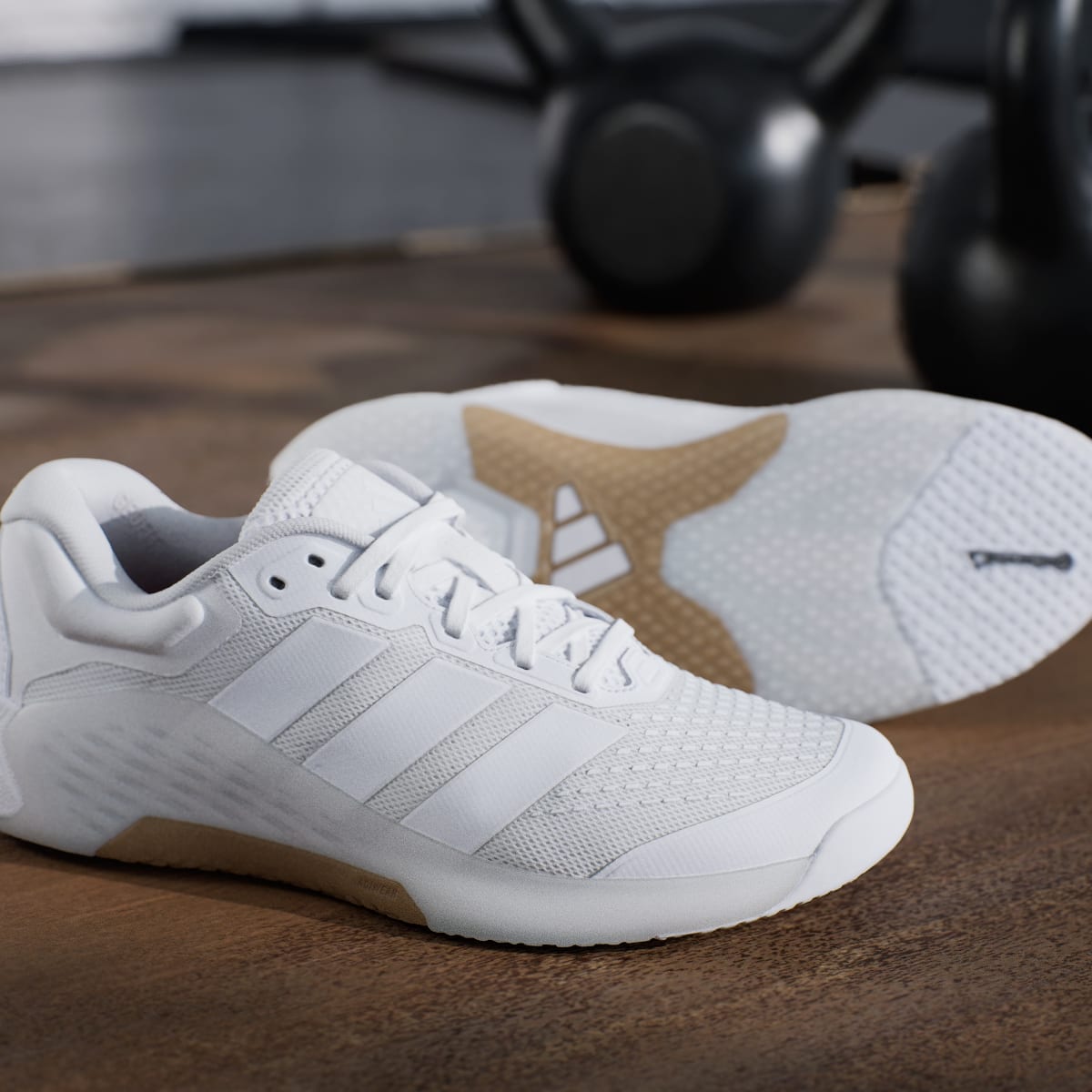 Adidas Women's Dropset 4 Power Training Shoes - Cloud White / Cloud White / Cloud White - Image 11