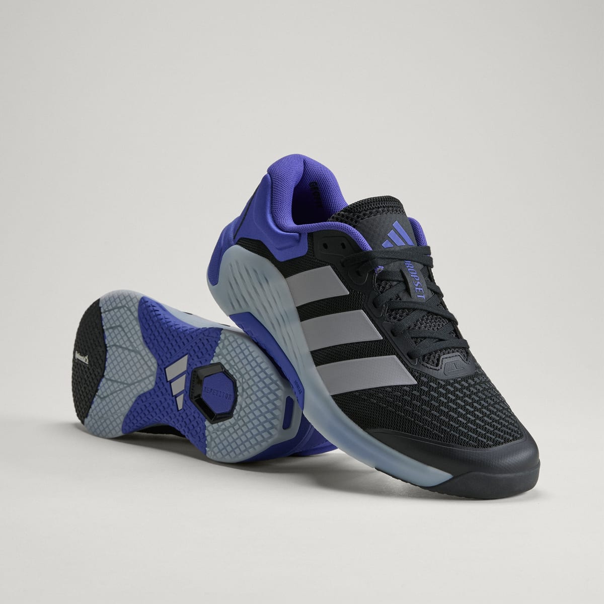 Adidas Men's Dropset 4 Training Shoes - Core Black / Halo Silver / Pure Purple - Image 1