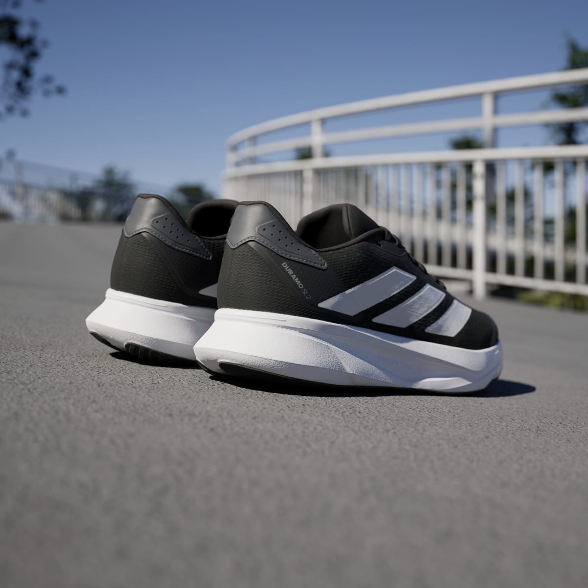 Adidas Men's Duramo SL 2 Wide Running Shoes - Core Black / Cloud White / Grey Five - Image 6