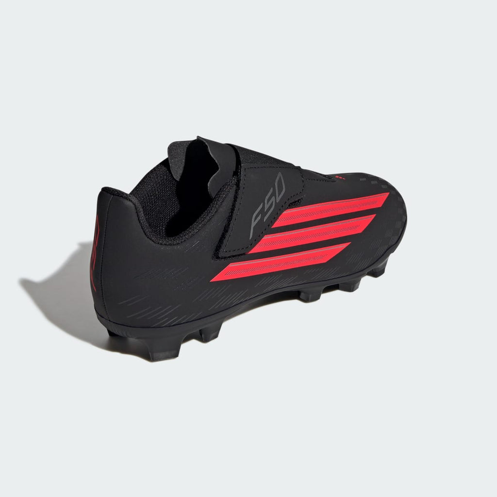 Adidas Kids' F50 CLUB Velcro Firm Ground / Multi Ground Soccer Cleats Kids - Core Black / Lucid Red / Core Black - Image 6
