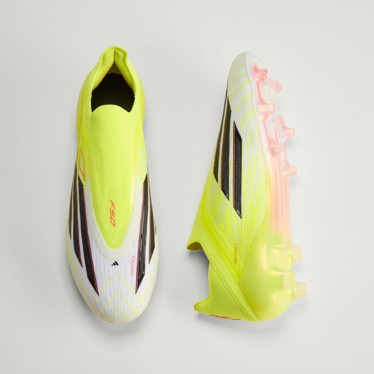 Adidas Men's F50 ELITE Laceless Firm Ground Soccer Cleats - Team Solar Yellow 2 / Core Black / Lucid Red - Image 4