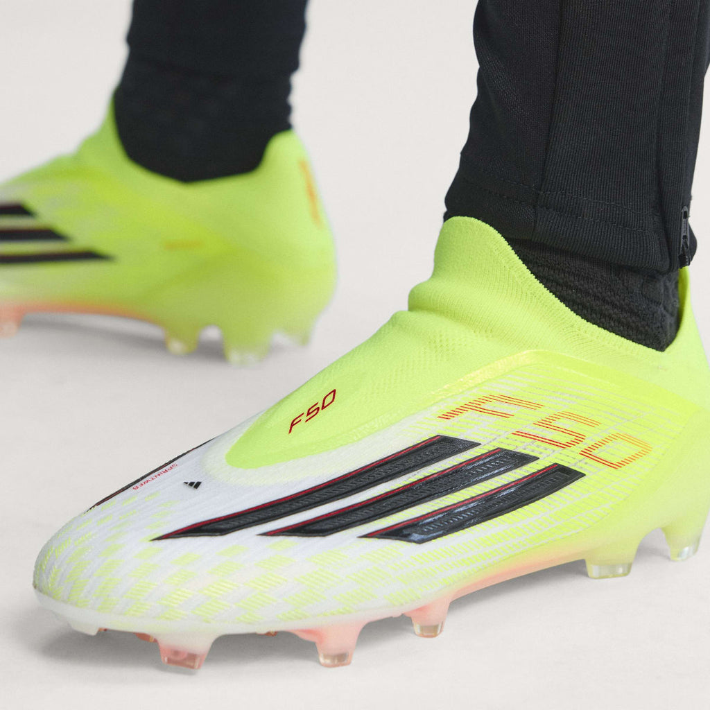 Adidas Men's F50 ELITE Laceless Firm Ground Soccer Cleats - Team Solar Yellow 2 / Core Black / Lucid Red - Image 6