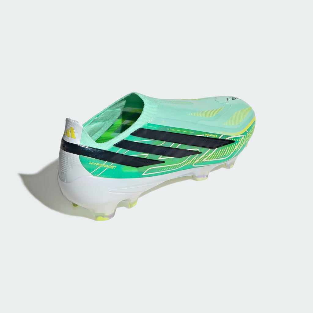 Adidas Women's F50 HYPERFAST ELITE Laceless Firm Ground Cleats - Pulse Mint / Core Black / Solar Lemon - Image 6