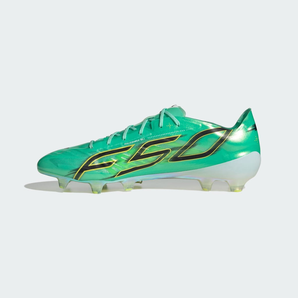 Adidas Men's F50 HYPERFAST EVO Firm Ground Soccer Cleats - Pulse Mint / Core Black / Solar Lemon - Image 7