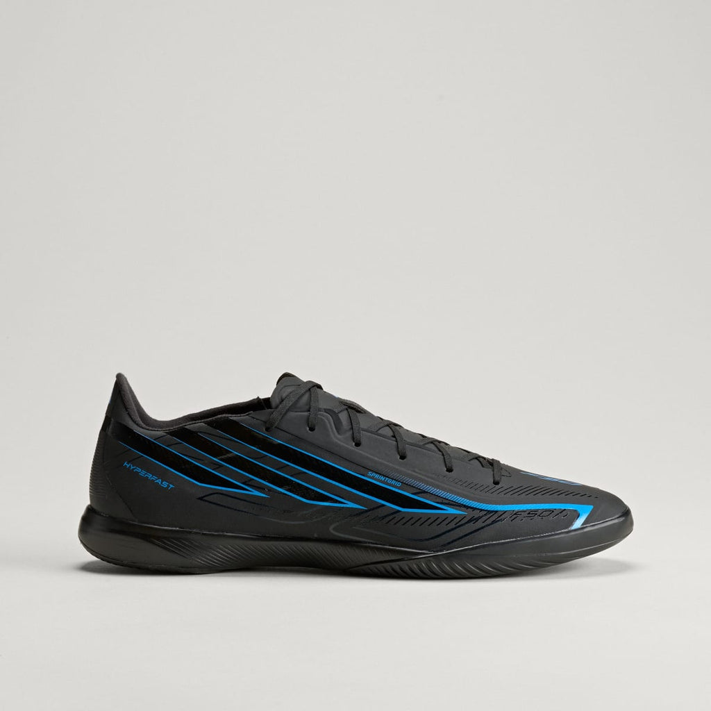 Adidas Men's F50 HYPERFAST LEAGUE Indoor Soccer Cleats - Core Black / Core Black / Lucid Ray Blue - Image 3