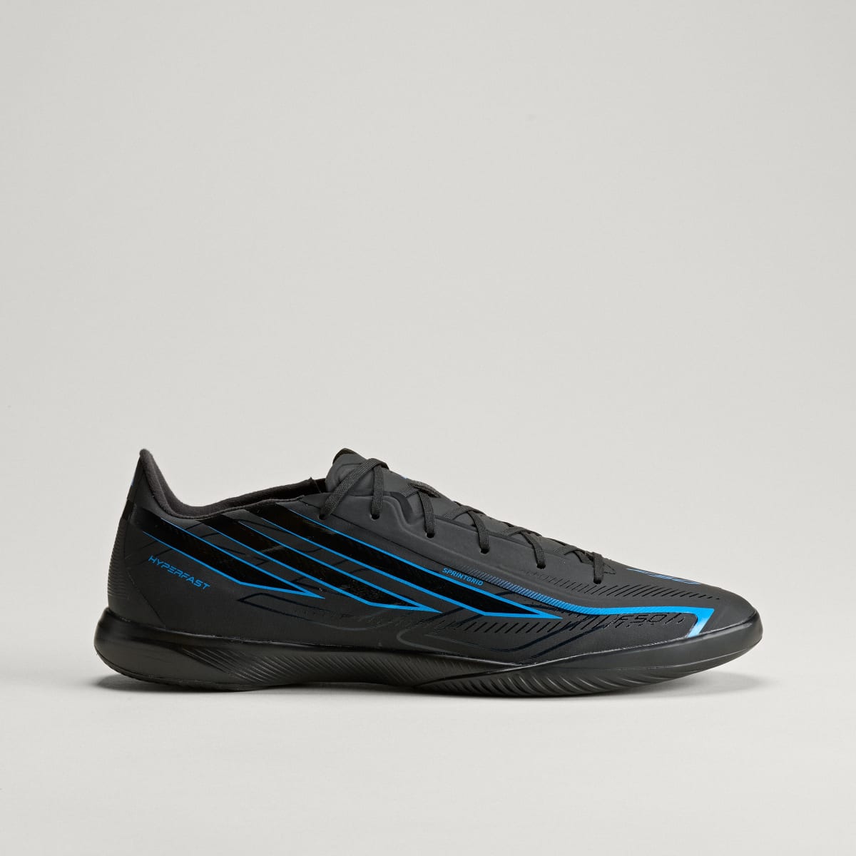 Adidas Men's F50 HYPERFAST LEAGUE Indoor Soccer Cleats - Core Black / Core Black / Lucid Ray Blue - Image 3