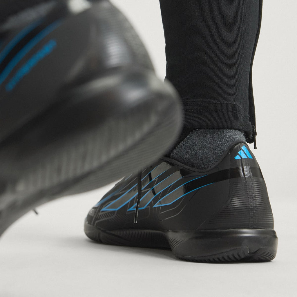 Adidas Men's F50 HYPERFAST LEAGUE Indoor Soccer Cleats - Core Black / Core Black / Lucid Ray Blue - Image 8