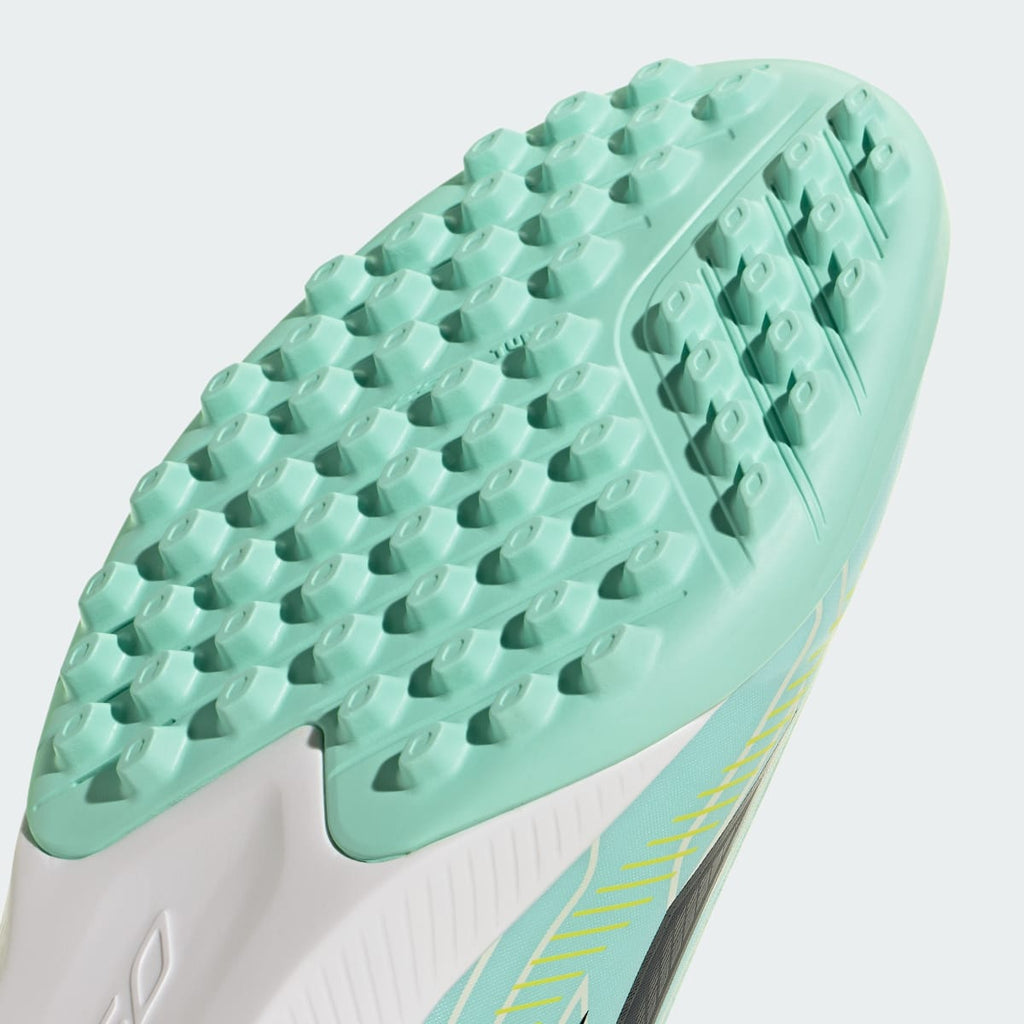 Adidas Women's F50 HYPERFAST LEAGUE Turf Soccer Shoes - Pulse Mint / Night Navy / Solar Lemon - Image 10