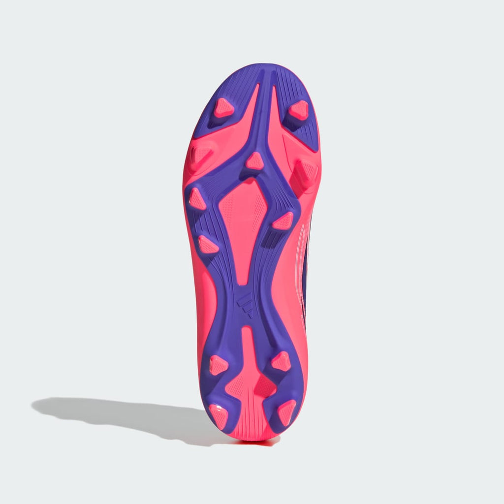 Adidas Kids' F50 Hyperfast Club Firm Ground / Multi Ground Soccer Cleats Kids - Cloud White / Solar Purple / Solar Turbo - Image 4
