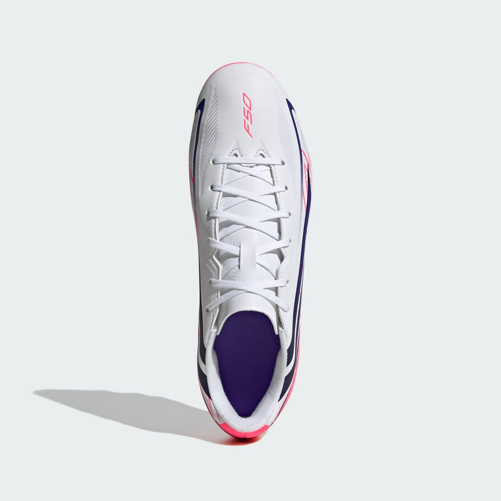 Adidas Women's F50 Hyperfast Club Firm Ground / Multi Ground Soccer Cleats - Cloud White / Solar Purple / Solar Turbo - Image 3