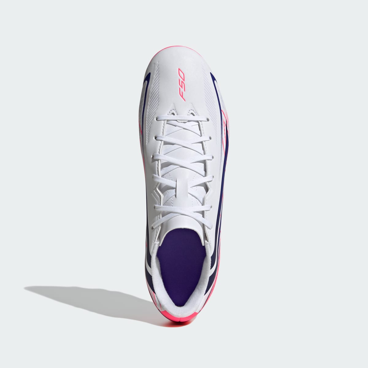 Adidas Women's F50 Hyperfast Club Firm Ground / Multi Ground Soccer Cleats - Cloud White / Solar Purple / Solar Turbo - Image 3