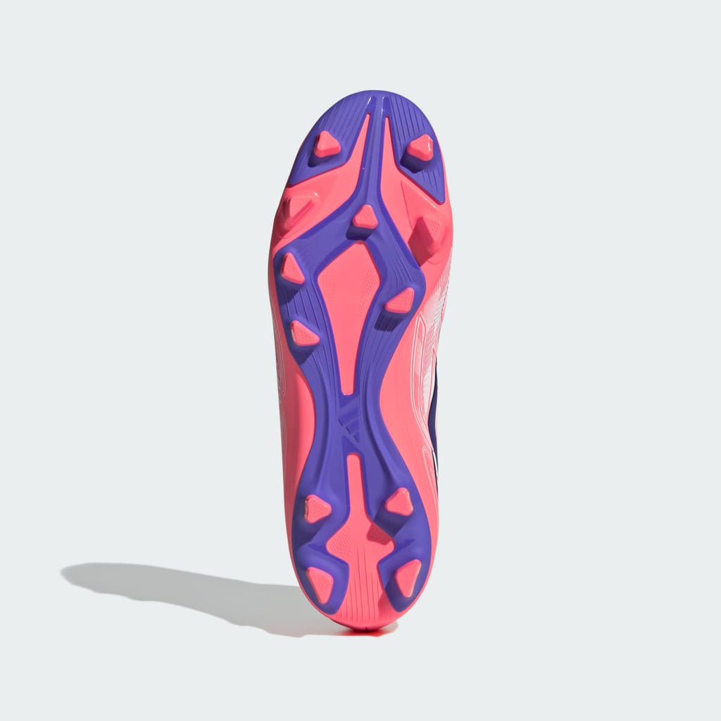 Adidas Women's F50 Hyperfast Club Mid Firm Ground / Multi Ground Soccer Cleats - Cloud White / Solar Purple / Solar Turbo - Image 4