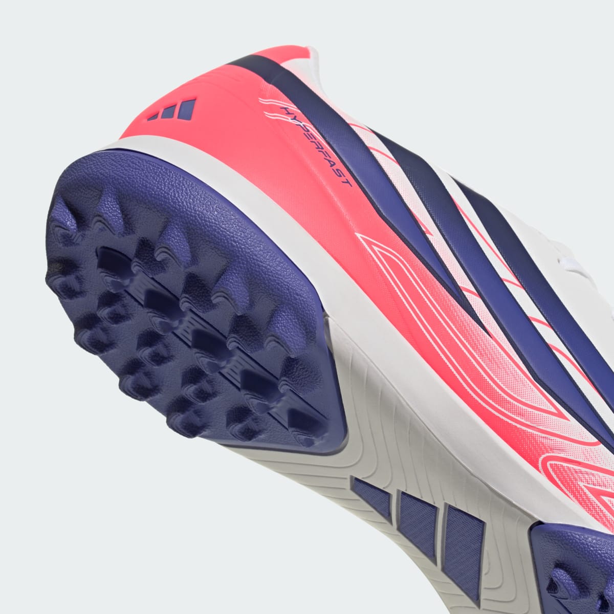 Adidas Women's F50 Hyperfast Club Turf Soccer Shoes - Cloud White / Solar Purple / Solar Turbo - Image 9