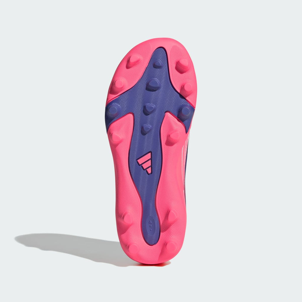 Adidas Kids' F50 Hyperfast Club Velcro Firm Ground / Multi Ground Soccer Cleats Children - Cloud White / Solar Purple / Solar Turbo - Image 6