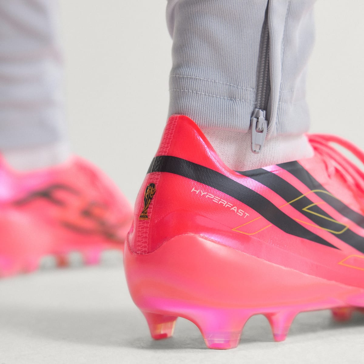 Adidas Women's F50 Hyperfast EVO Firm Ground Soccer Cleats - Solar Turbo / Core Black / Gold Metallic - Image 9