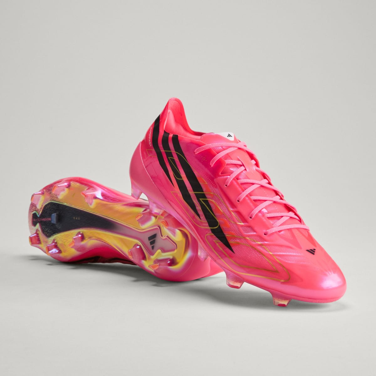 Adidas Women's F50 Hyperfast EVO Firm Ground Soccer Cleats - Solar Turbo / Core Black / Gold Metallic - Image 1