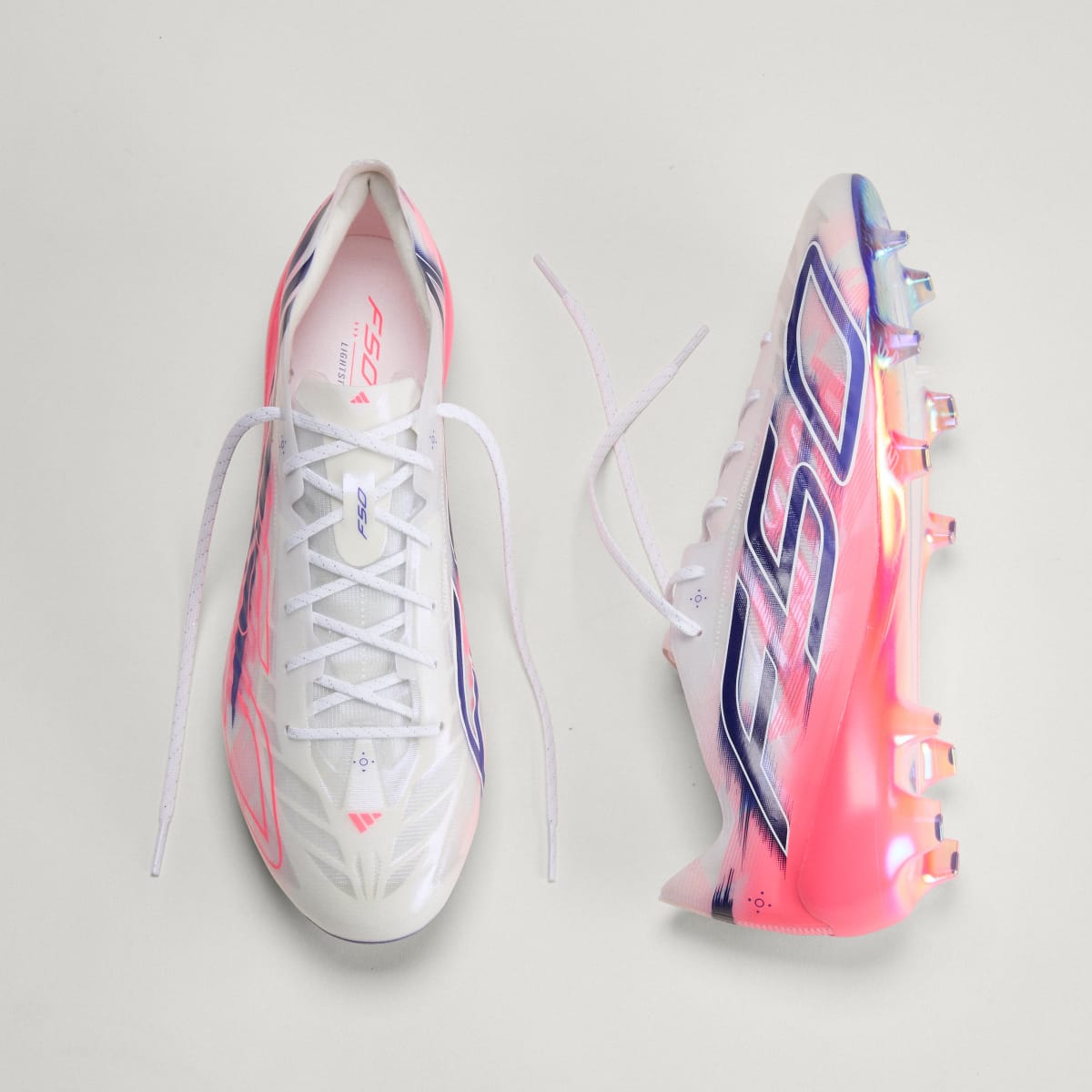 Adidas Women's F50 Hyperfast EVO Firm Ground Soccer Cleats - Cloud White / Solar Purple / Solar Turbo - Image 5