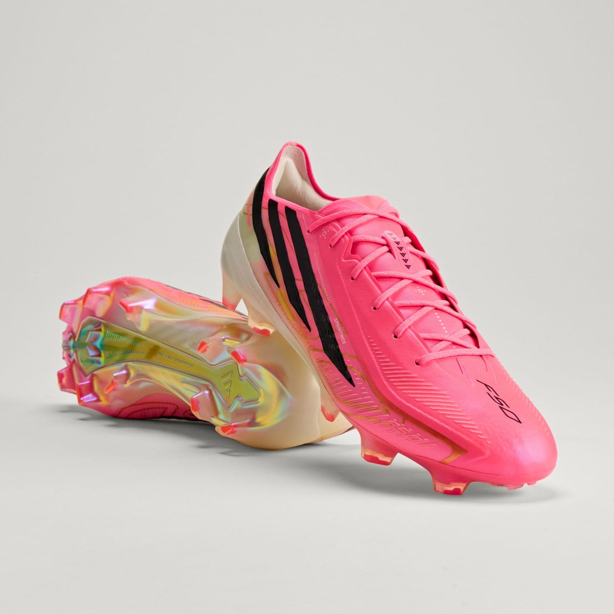 Adidas Women's F50 Hyperfast Elite Firm Ground Soccer Cleats - Solar Turbo / Core Black / Gold Metallic - Image 1