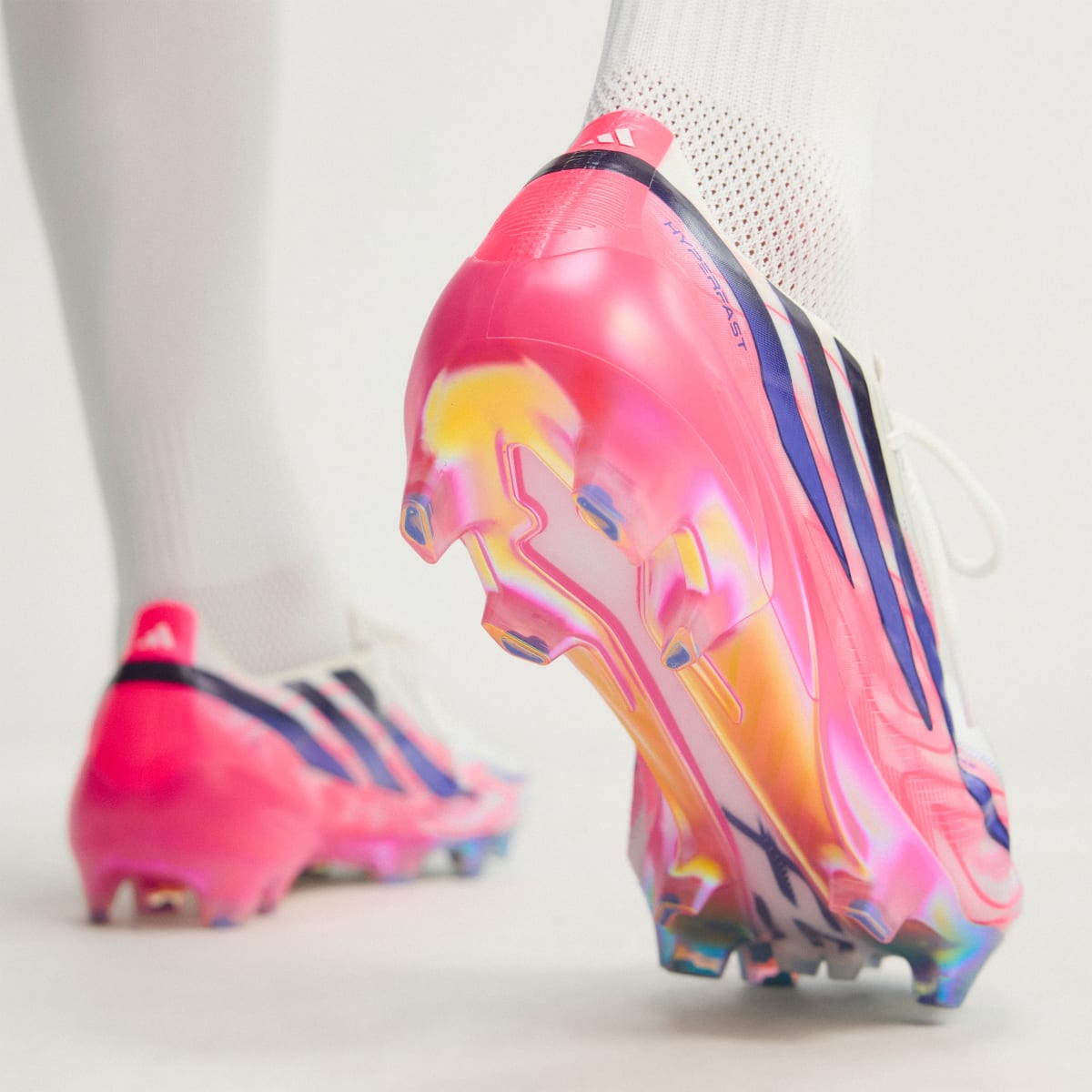 Adidas Women's F50 Hyperfast Elite Firm Ground Soccer Cleats - Cloud White / Solar Purple / Solar Turbo - Image 5