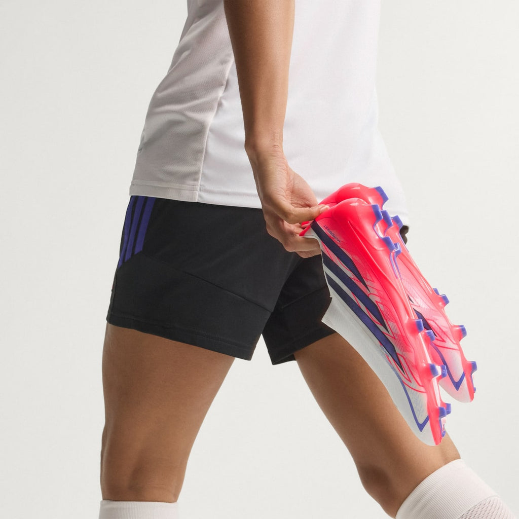 Adidas Women's F50 Hyperfast League Laceless Firm Ground Soccer Cleats - Cloud White / Solar Purple / Solar Turbo - Image 9