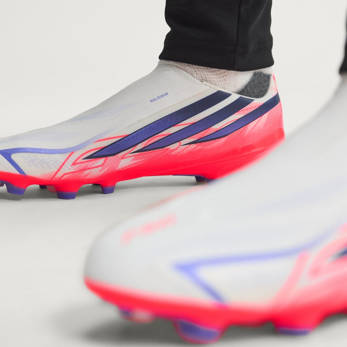 Adidas Women's F50 Hyperfast League Laceless Firm Ground Soccer Cleats - Cloud White / Solar Purple / Solar Turbo - Image 12