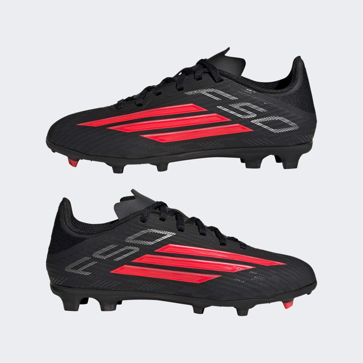 Adidas Kids' F50 LEAGUE Firm Ground / Multi Ground Soccer Cleats Kids - Core Black / Lucid Red / Core Black - Image 8