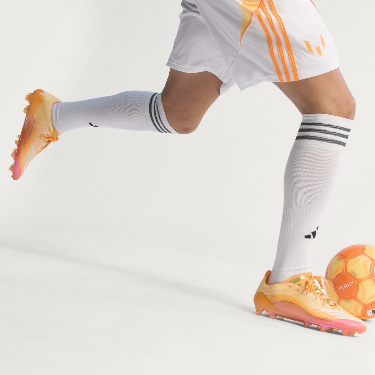 Adidas Men's F50 MESSI ELITE Firm Ground Soccer Cleats - Ice Tangerine / Gold Metallic / Pure Tangerine - Image 12