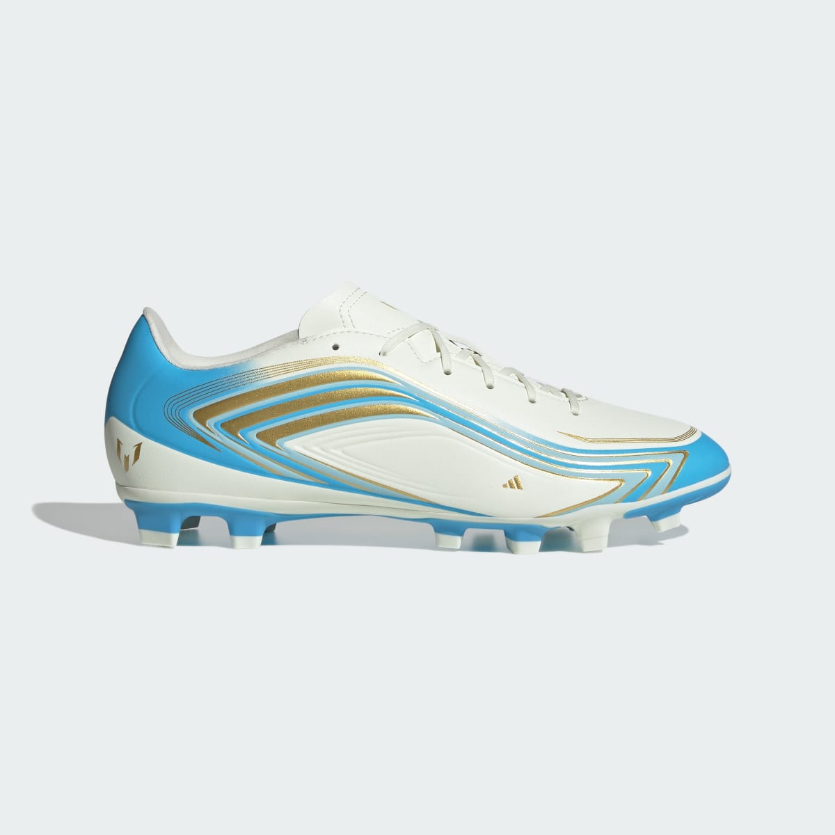 Adidas Women's F50 Messi Club Firm Ground / Multi Ground Soccer Cleats - Ivory / Semi Blue Burst / Icey Blue - Image 2