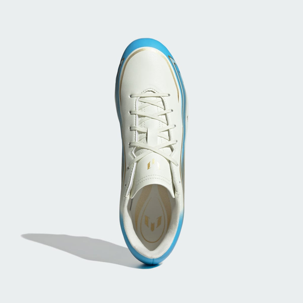 Adidas Men's F50 Messi Club Firm Ground / Multi Ground Soccer Cleats - Ivory / Semi Blue Burst / Icey Blue - Image 3