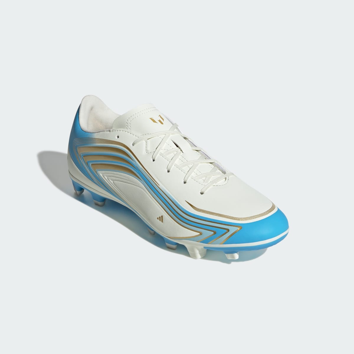 Adidas Men's F50 Messi Club Firm Ground / Multi Ground Soccer Cleats - Ivory / Semi Blue Burst / Icey Blue - Image 5