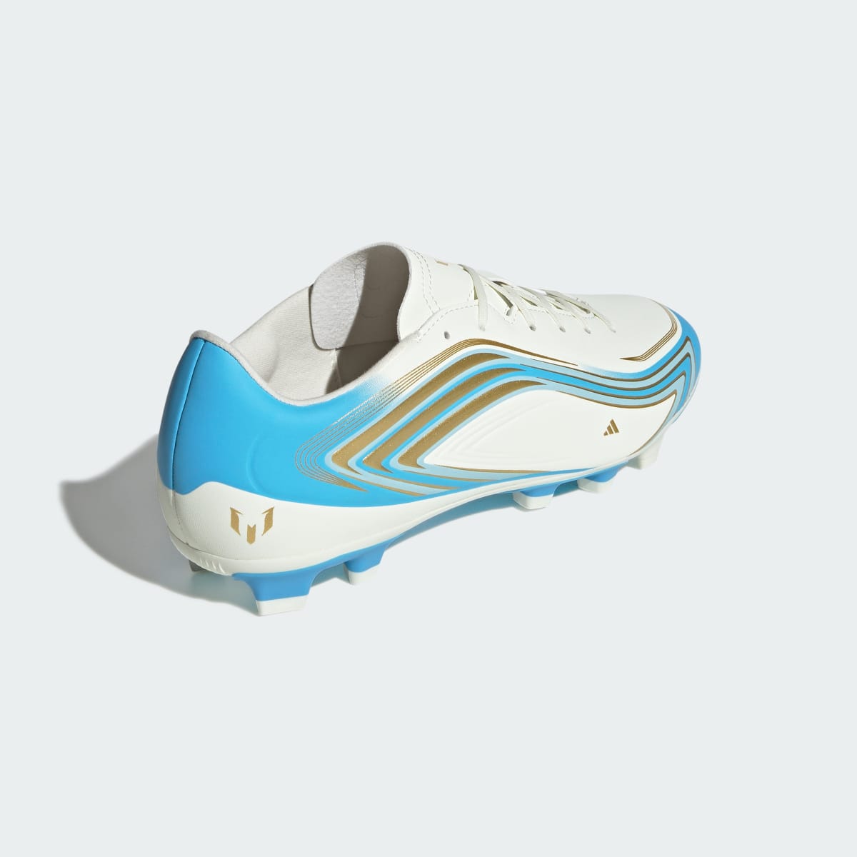 Adidas Women's F50 Messi Club Firm Ground / Multi Ground Soccer Cleats - Ivory / Semi Blue Burst / Icey Blue - Image 6