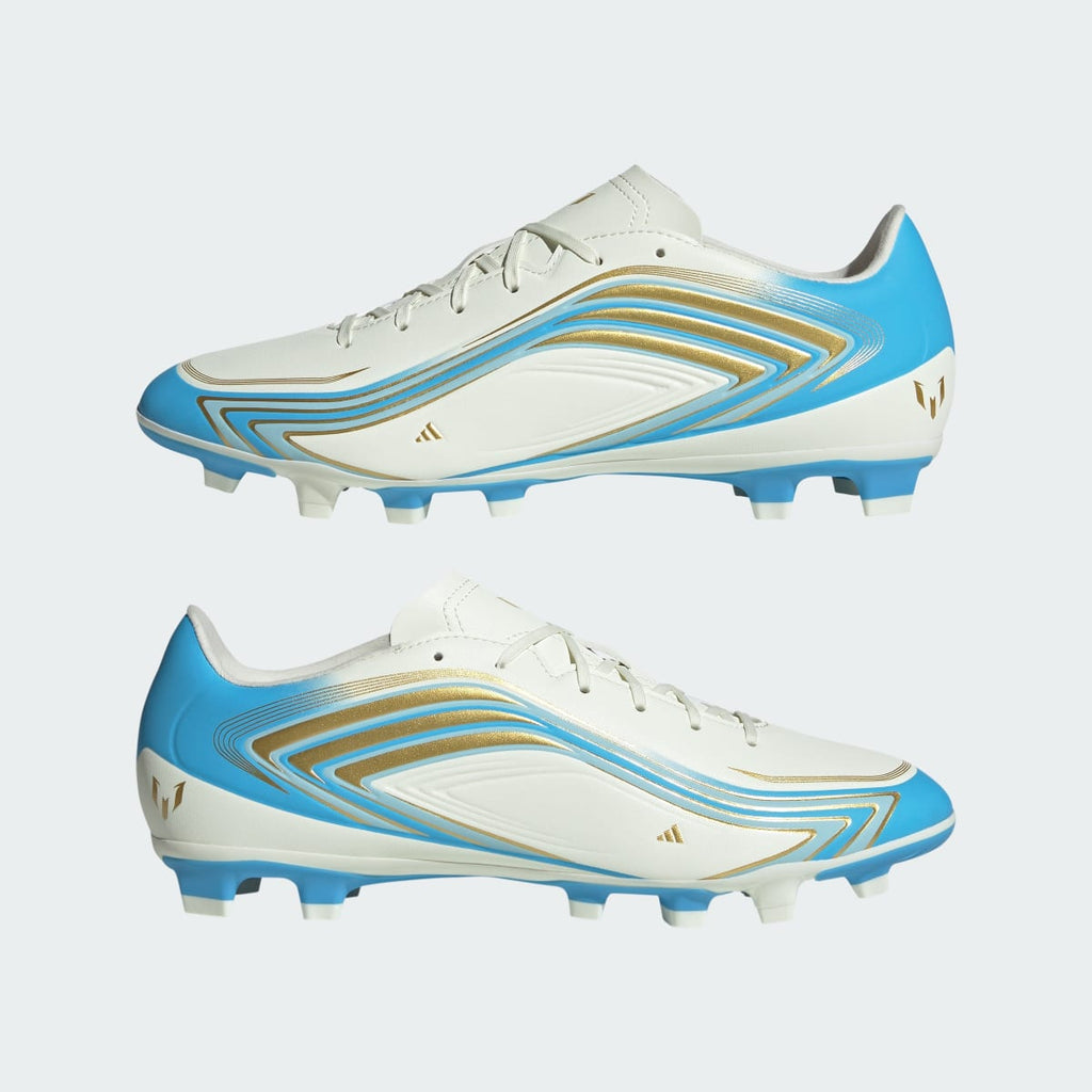 Adidas Women's F50 Messi Club Firm Ground / Multi Ground Soccer Cleats - Ivory / Semi Blue Burst / Icey Blue - Image 8