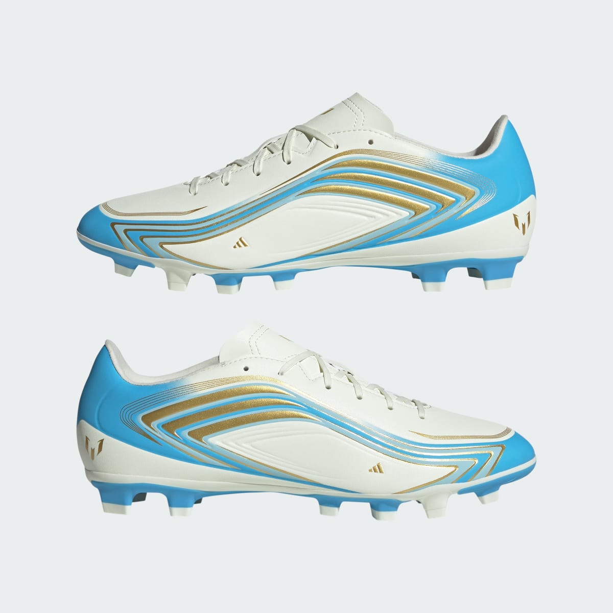 Adidas Women's F50 Messi Club Firm Ground / Multi Ground Soccer Cleats - Ivory / Semi Blue Burst / Icey Blue - Image 8