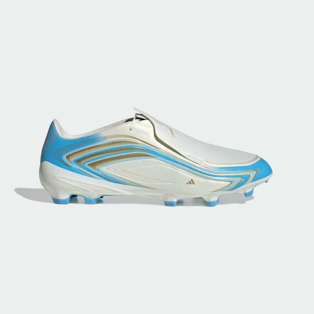 Adidas Men's F50 Messi League Firm Ground Soccer Cleats - Ivory / Semi Blue Burst / Icey Blue - Image 2