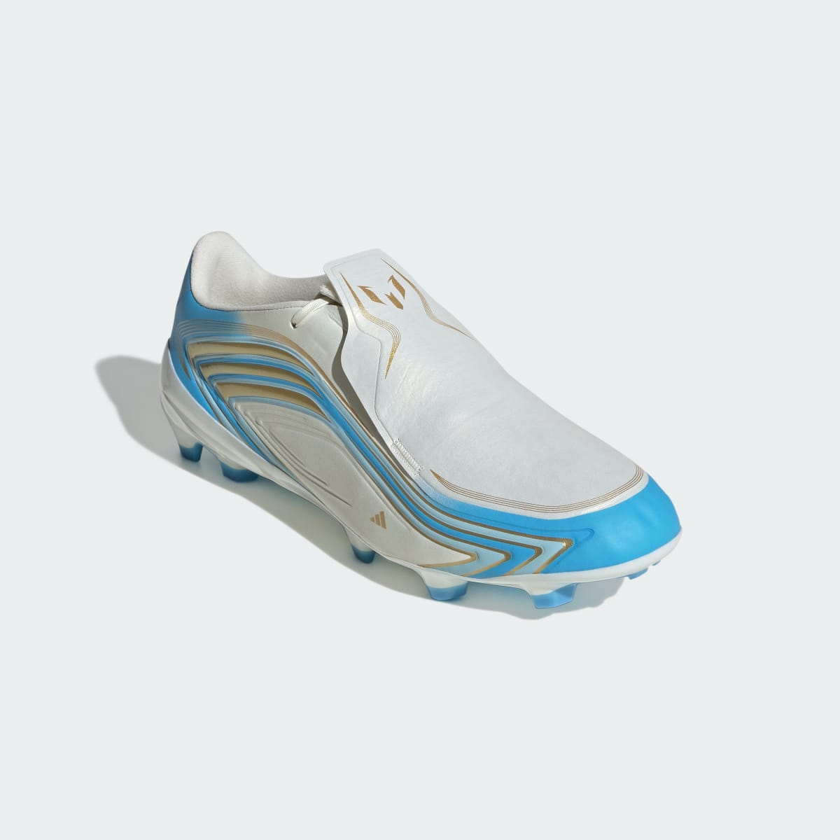 Adidas Women's F50 Messi League Firm Ground Soccer Cleats - Ivory / Semi Blue Burst / Icey Blue - Image 5