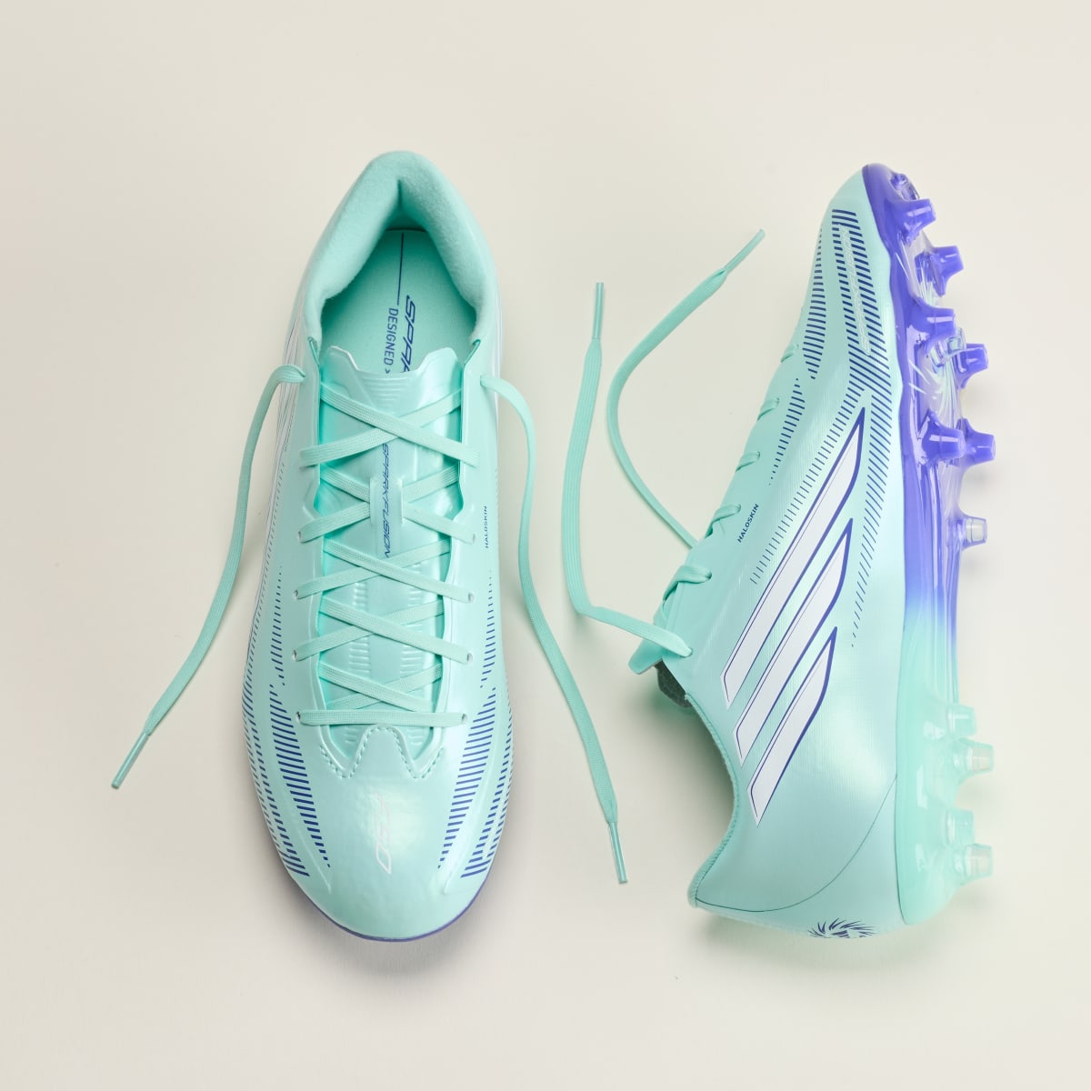 Adidas Women's F50 SPARKFUSION LEAGUE Firm Ground / Artificial Ground Soccer Cleats Women's - Clear Mint / Cloud White / Solar Purple - Image 4