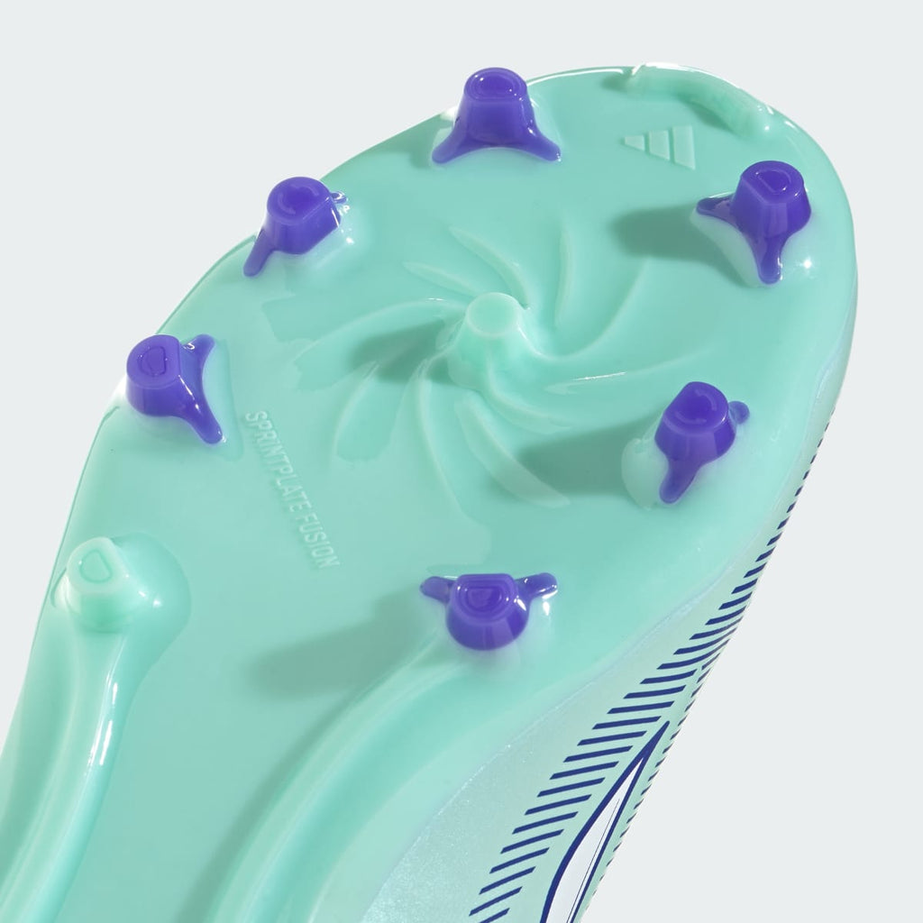 Adidas Kids' F50 SPARKFUSION LEAGUE Mid Cut Firm Ground / Artificial Ground Soccer Cleats Kids - Clear Mint / Cloud White / Solar Purple - Image 9