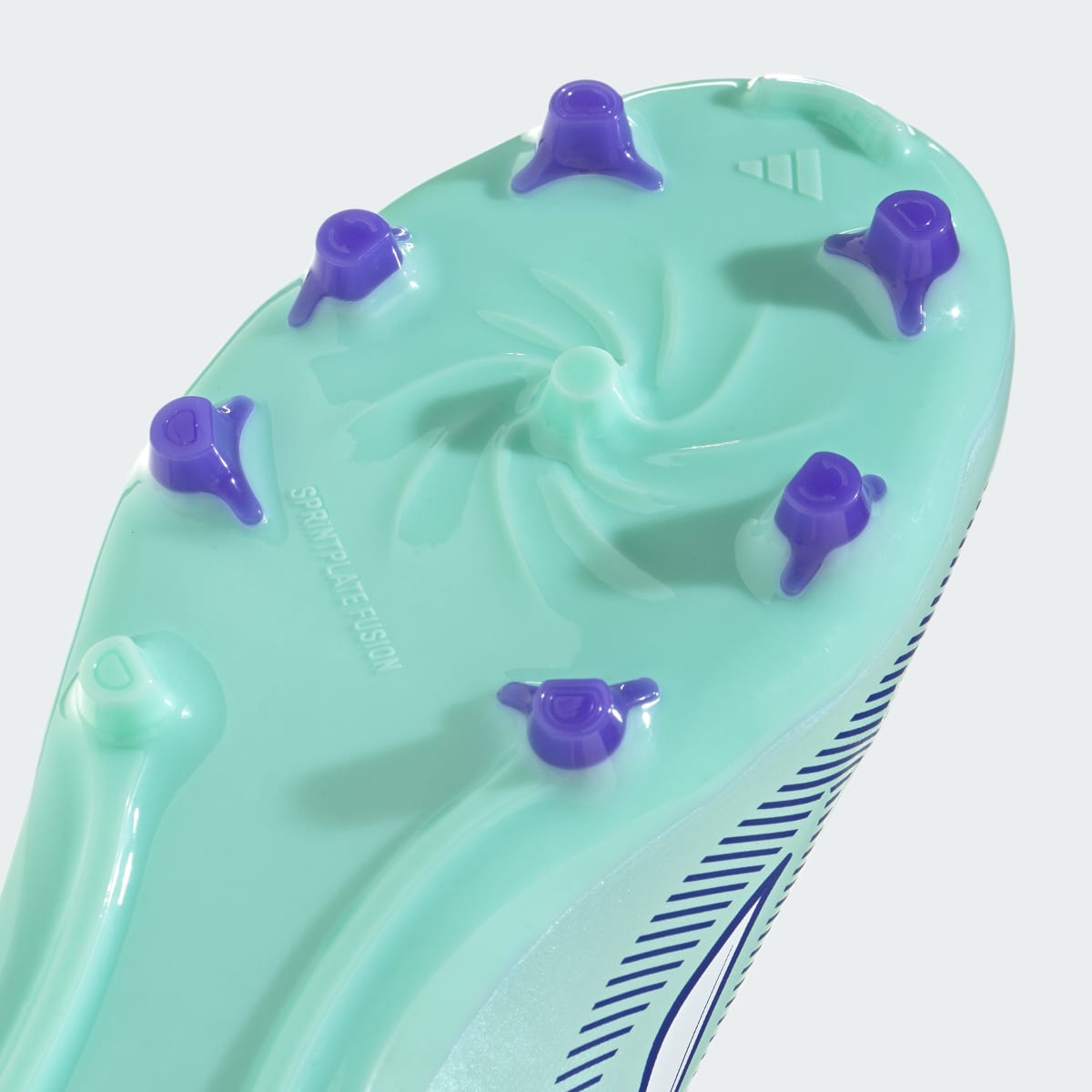 Adidas Kids' F50 SPARKFUSION LEAGUE Mid Cut Firm Ground / Artificial Ground Soccer Cleats Kids - Clear Mint / Cloud White / Solar Purple - Image 9
