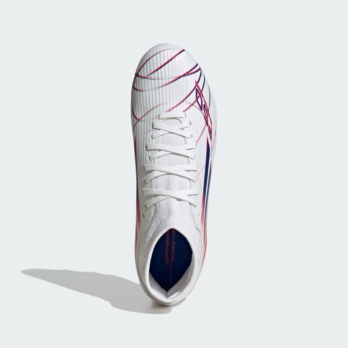 Adidas Women's F50 SPARKFUSION LEAGUE Mid Cut Firm Ground / Artificial Ground Soccer Cleats Womens - Cloud White / Royal Blue / Lucid Red - Image 3