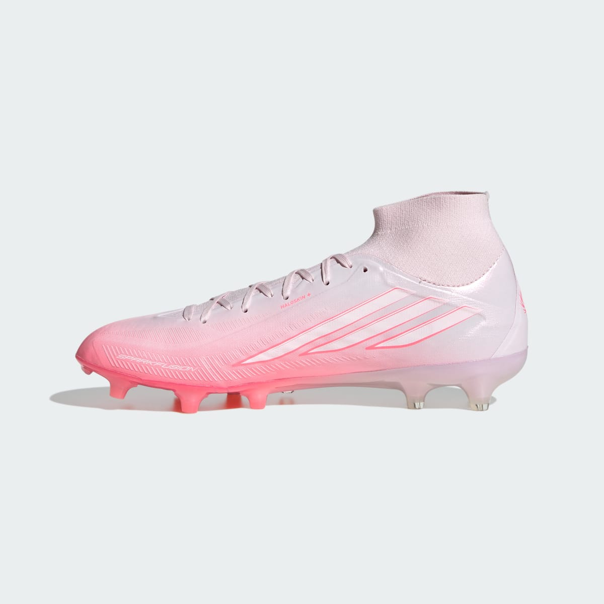 Adidas Women's F50 SPARKFUSION PRO Mid Cut Firm Ground / Artificial Ground Soccer Cleats Womens - Solar Turbo / Cloud White / Distilled Pink - Image 7