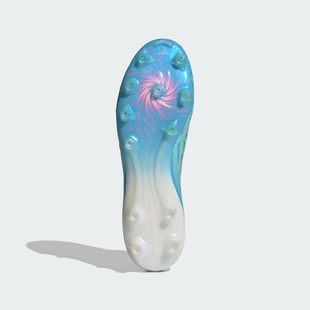 Adidas Women's F50 Sparkfusion Pro Mid Cut Firm Ground / Artificial Grass Soccer Cleats Trinity Rodman - Semi Blue Burst / Cloud White / Lucid Pink - Image 4