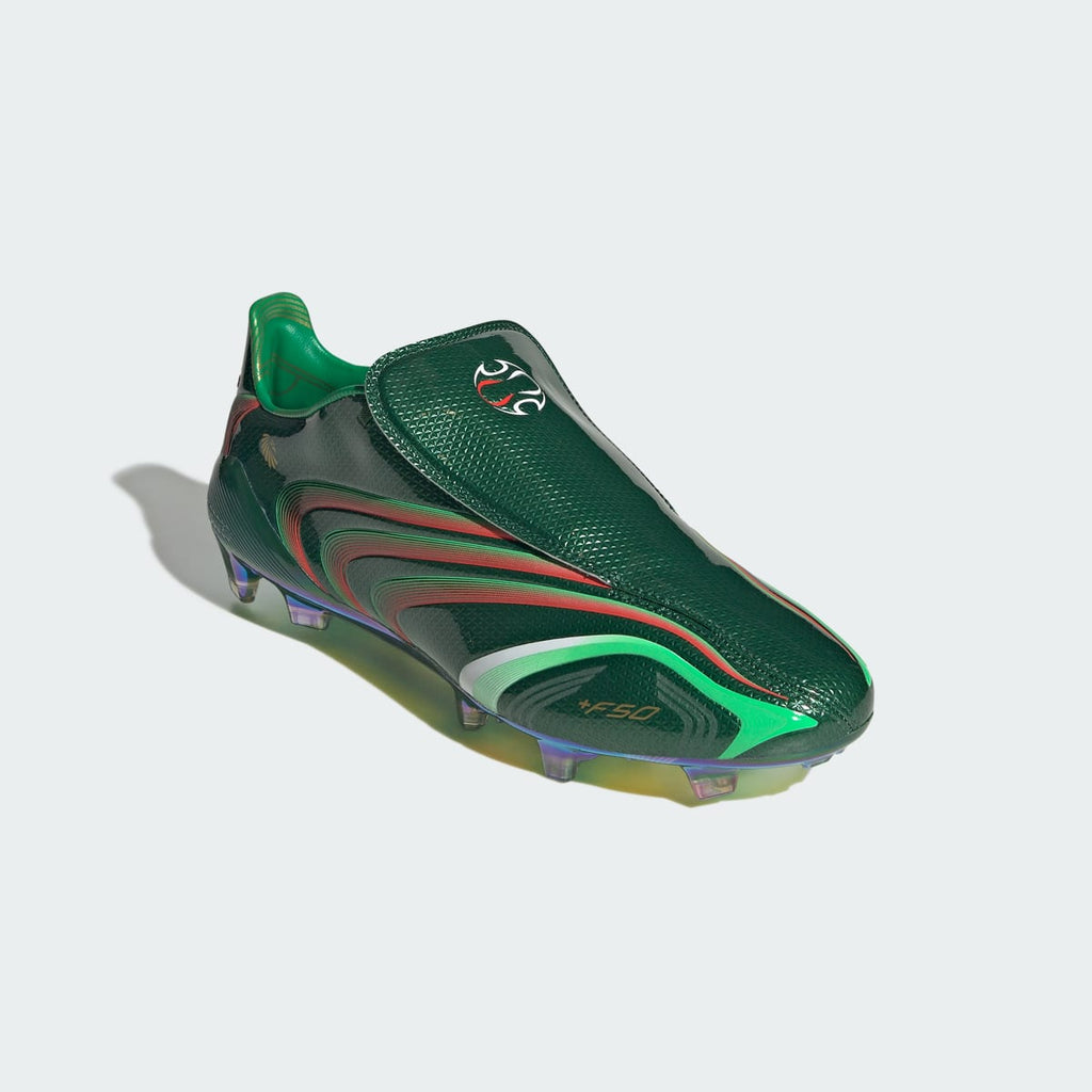 Adidas Women's F50 Tunit Firm Ground Soccer Cleats - Amazon Green / Flash Lime / Hi-Res Red - Image 5
